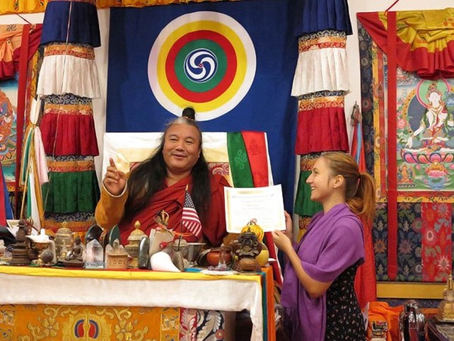 Excellent Bodhi Lama Rita with our Holy Vajra Master, His Eminence Dzogchen Khenpo Choga Rinpoche